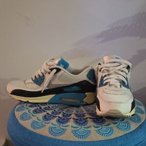 White and Blue Nike Sneakers